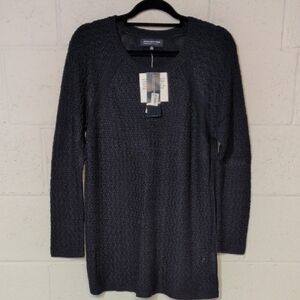 Jones New York Signature Women's Crewneck Hollow Knit Sweater Navy Blue, 1X NWT